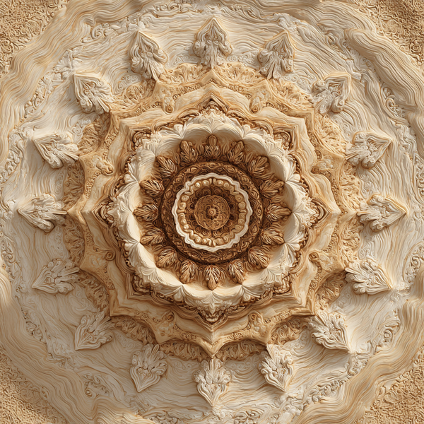 Desert Echo Mandala Paint by Numbers | Earth-Tone Mandala Art for Mindfulness & Serenity