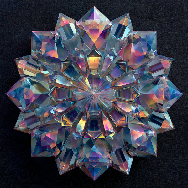 Prism Bloom Paint by Numbers | Iridescent Crystal Mandala for Serenity and Illumination