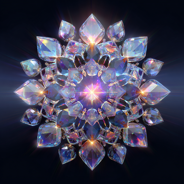 Celestial Prism Paint by Numbers | Radiant Crystal Mandala of Awakening and Light