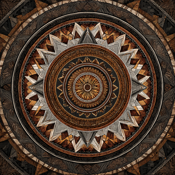 Earth Spirit Mandala Paint by Numbers | Tribal Geometry Art for Strength and Grounding