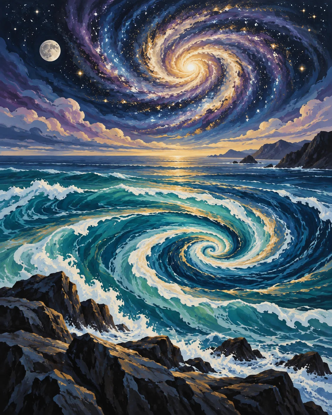 Flow of the Universe abstract paint-by-numbers artwork