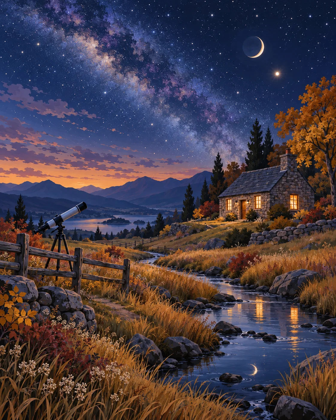 A solitary skywatcher beneath a luminous September night sky